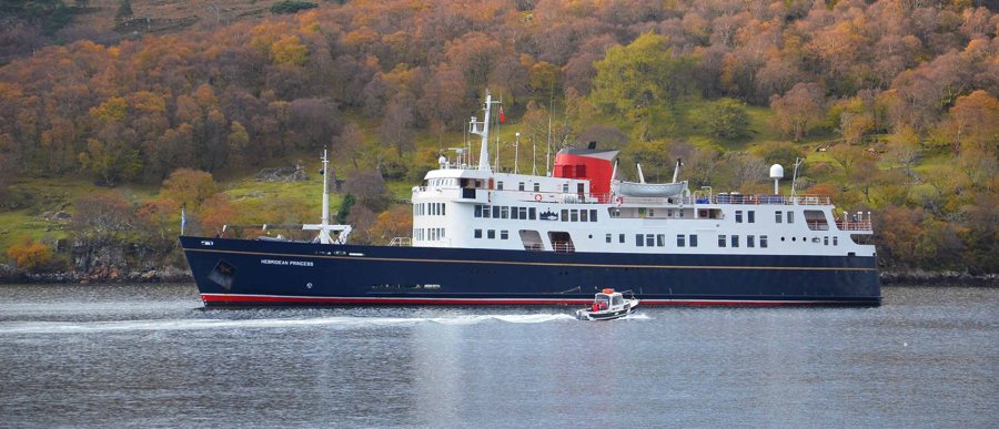Expected Arrival: HEBRIDEAN PRINCESS at Greenock JWD Berth Beside Dales Repair Quay