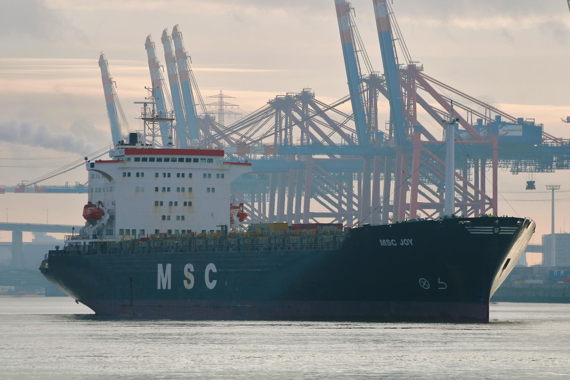  Irish Sea - MSC JOY transiting Irish Sea off Anglesey
