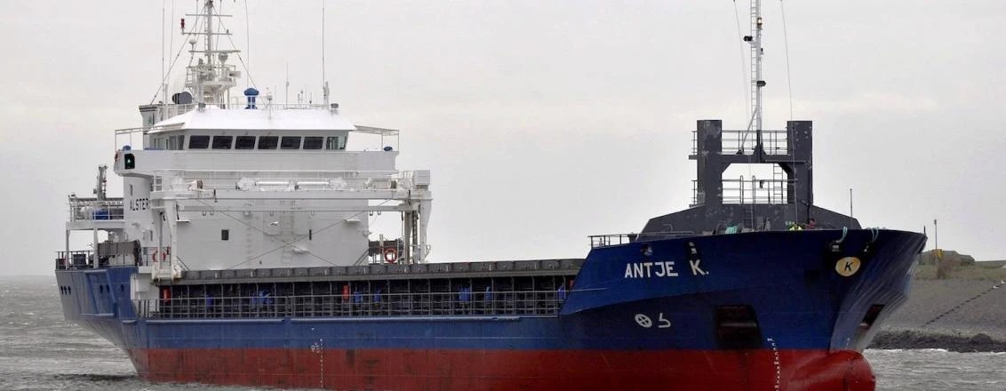 Transit: ANTJE K entering Scottish West Coast at North Channel South Gate