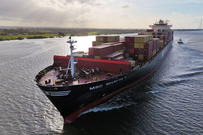  Celtic Sea - MSC BHAVYA V         transiting Celtic Sea