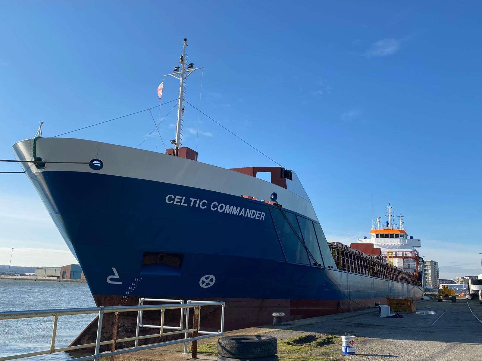 CELTIC COMMANDER     transiting Berwick Coast on the Scottish East Coast  