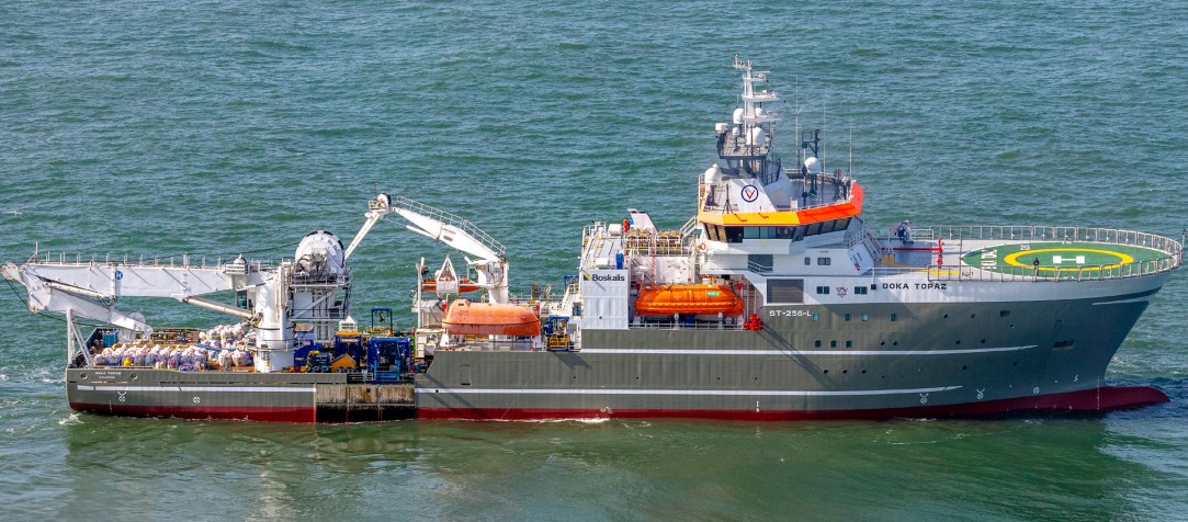 BOKA TOPAZ transiting Aberdeenshire Coast on the Scottish East Coast  