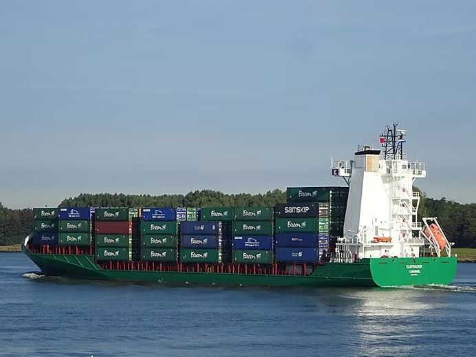 ELBTRADER transiting North Channel South Gate on the Scottish West Coast  