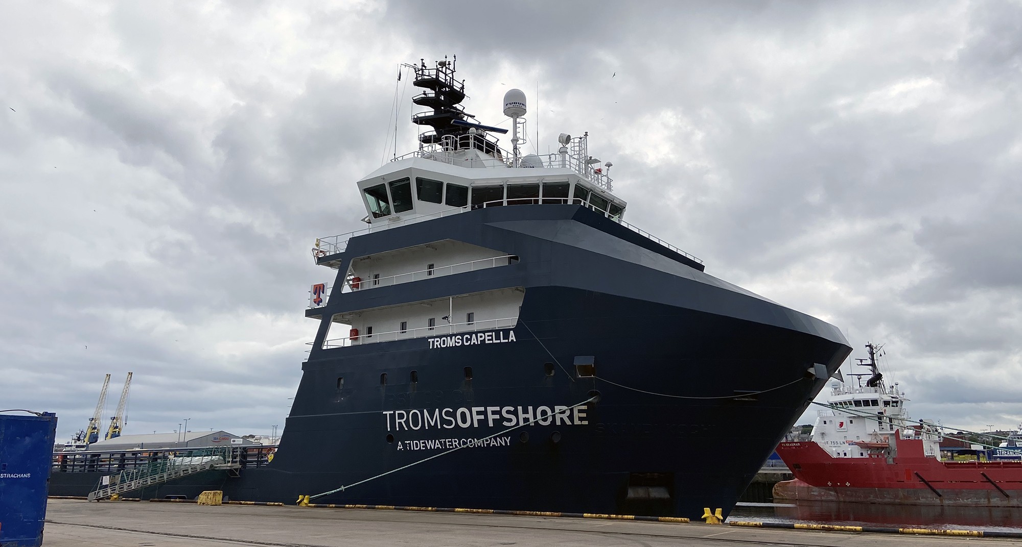 TROMS CAPELLA transiting Aberdeenshire Coast on the Scottish East Coast  