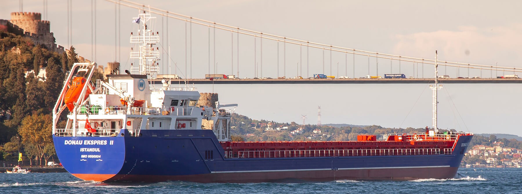 Transit: DONAU EKSPRES II     entering English South Coast at The Dover Strait
