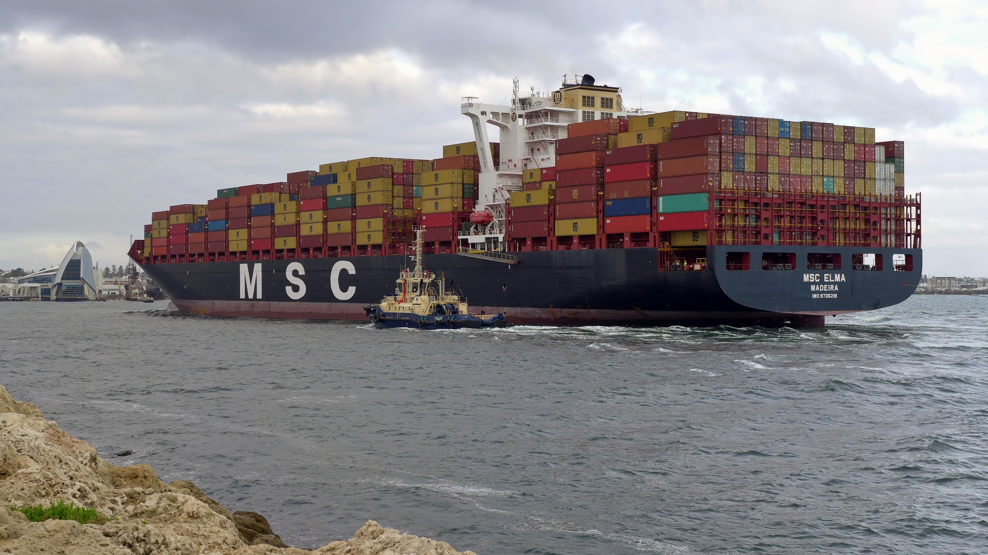 Transit: MSC ELMA             entering English South Coast at The Dover Strait