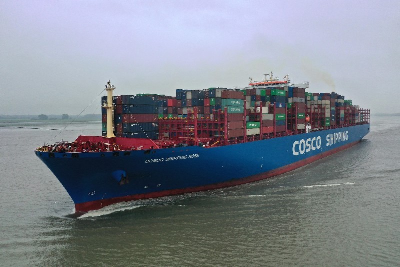  Celtic Sea - COSCO SHIPPING ROSE  transiting Celtic Sea