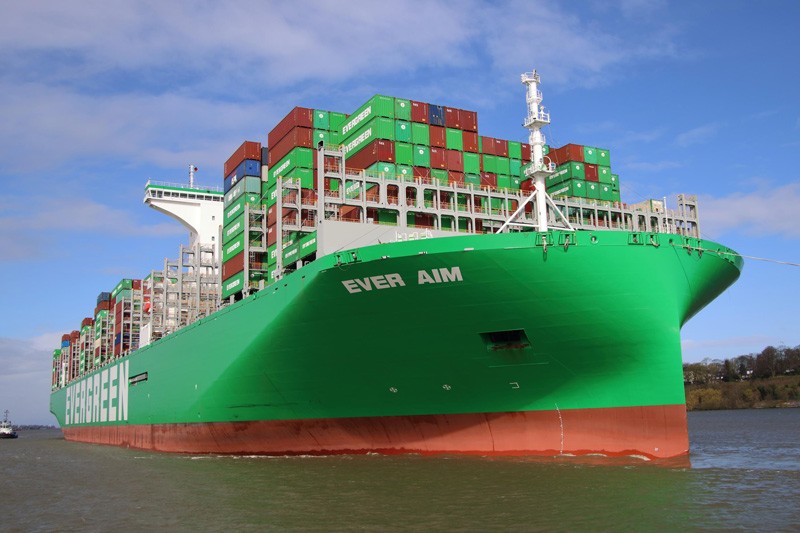 Transit: EVER AIM             entering English South Coast at The Dover Strait