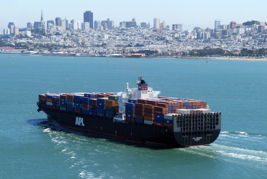  MSC SWEDEN VI transiting North Channel at Belfast on the Scottish West Coast  