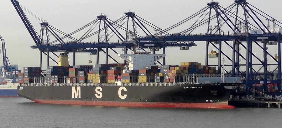 Transit: MSC CRISTINA         entering English South Coast at The Dover Strait