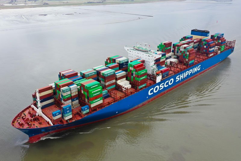 Transit: CSCL STAR            entering English South Coast at The Dover Strait