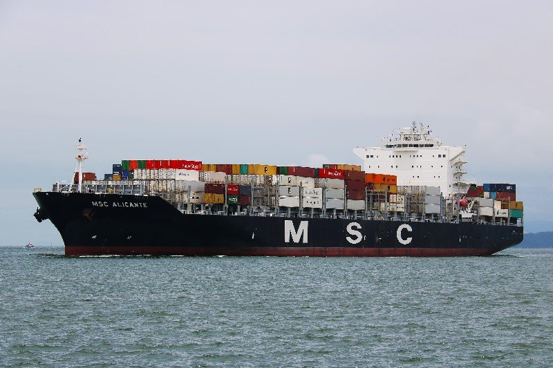 Transit: MSC ALICANTE         entering English South Coast at The Dover Strait