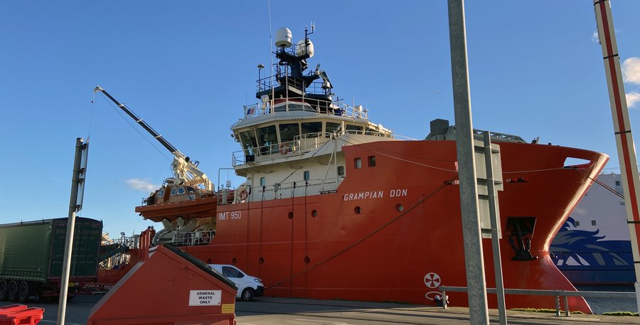 GRAMPIAN DON transiting Aberdeenshire Coast on the Scottish East Coast  