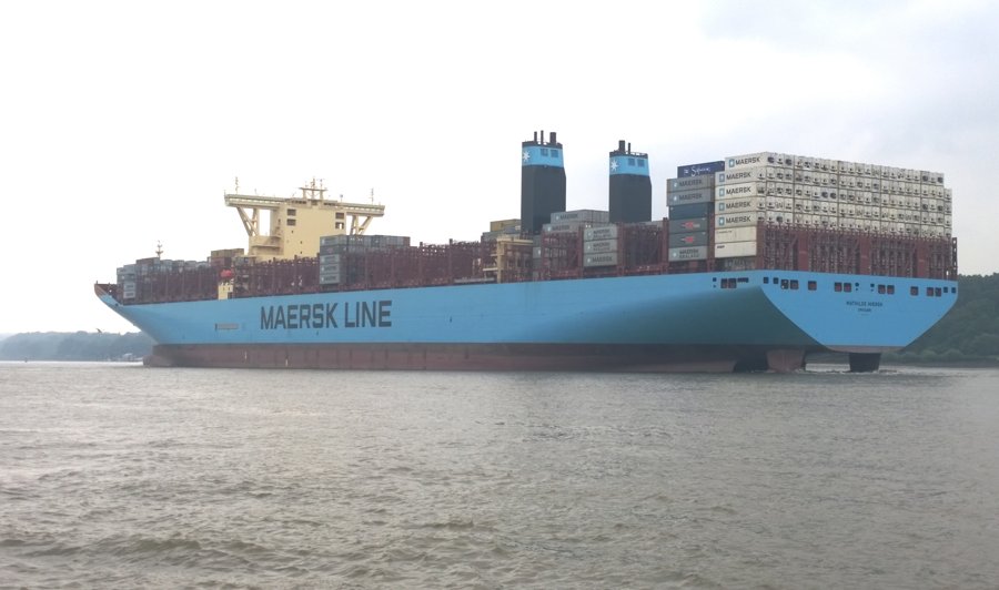 Photograph of the Container Ship (Triple-E Class - 2nd Generation): MATHILDE MAERSK (IMO: 9632179). Documented in UK and Regional Shipping Movements.