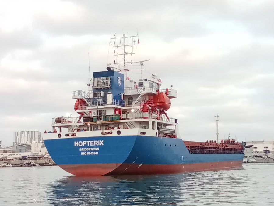 Photograph of the General Cargo Ship: HOPTERIX             (IMO: 9645841). Documented in UK and Regional Shipping Movements.