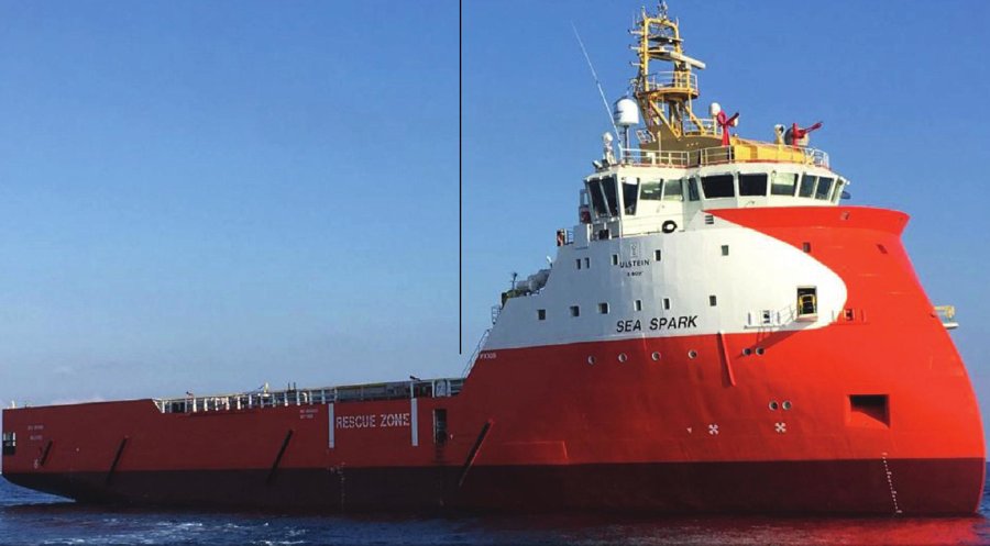 SUPRA TIDE transiting Aberdeenshire Coast on the Scottish East Coast  