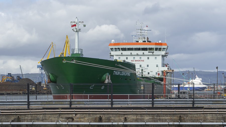 THUN LIDKOPING transiting North Channel at Belfast on the Scottish West Coast  