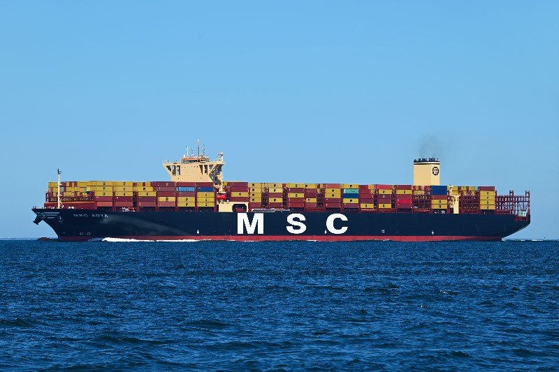 Transit: MSC ADYA             entering English South Coast at The Dover Strait